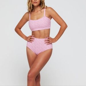 Hermoza Lucia Square Neck Two-Piece Bikini Top in Pink‎